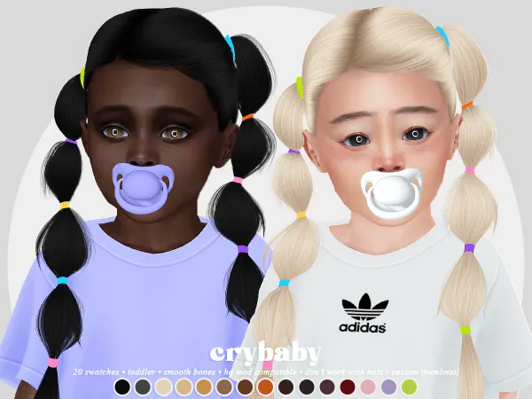 Alpha crybaby keomi hair (leahlillith) toddler f by crybaby - The Sims 4 Custom Content