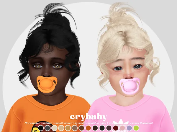 Alpha crybaby millie hair (leahlillith) toddler f by crybaby - The Sims 4 Custom Content