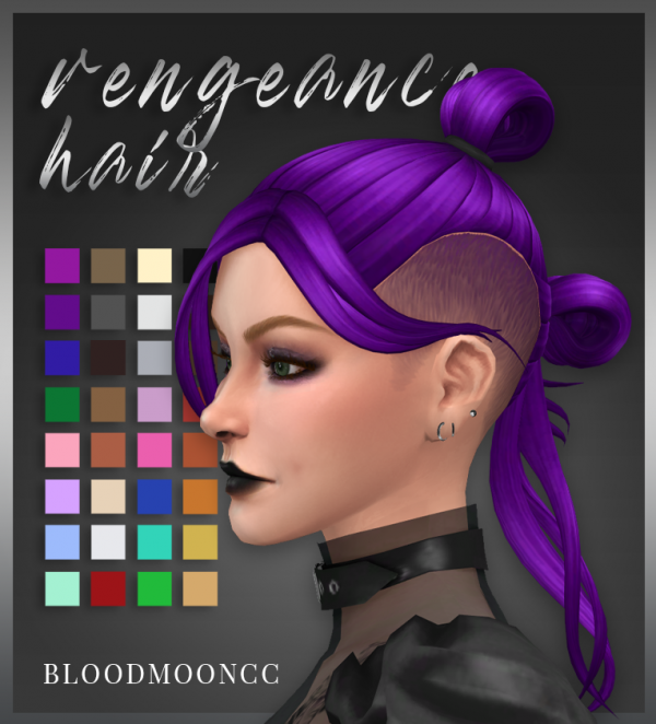 Maxis Match Vengeance Hair by simsfinds - The Sims 4 Custom Content