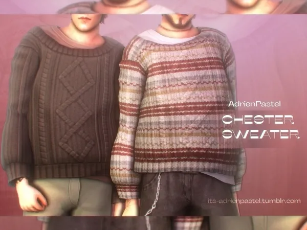 Maxis Match Chester Swater by adrienpastel - The Sims 4 Custom Content
