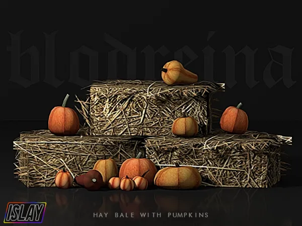 Alpha Hay Bale With Pumpkins by cuzislay - The Sims 4 Custom Content