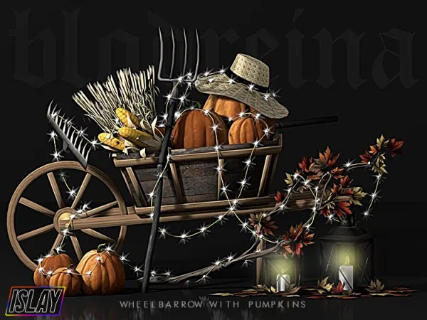 Alpha Wheelbarrow With Pumpkins by cuzislay - The Sims 4 Custom Content