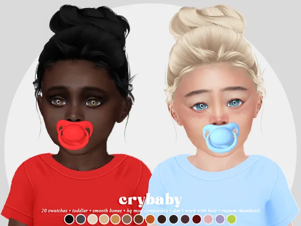 Alpha crybaby moka hair (s club) toddler f by crybaby - The Sims 4 Custom Content