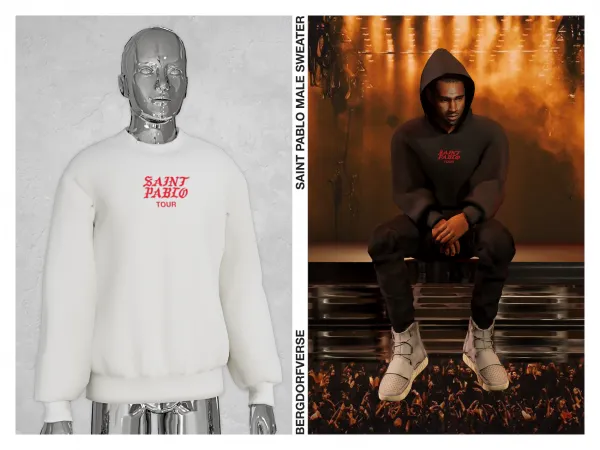 Alpha Saint Pablo male sweater by bergdorfsims - The Sims 4 Custom Content