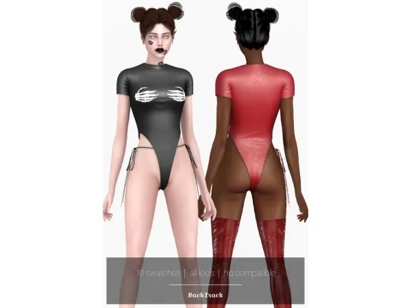 Alpha Catalina Bodysuit ( Simblreen Gift Collab with VICCS ) by BackTrack - The Sims 4 Custom Content