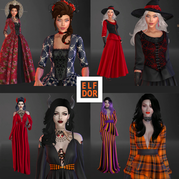 Alpha October collection 1 Vamp Couture by elfdor - The Sims 4 Custom Content