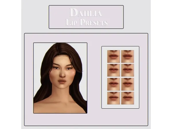 Maxis Match Dahlia Lip Presets - The Sims 4 Custom Content