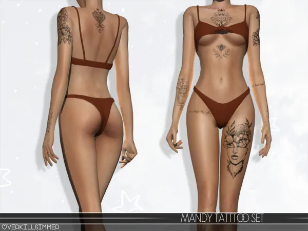 Mix Mandy tattoo set - The Sims 4 Custom Content