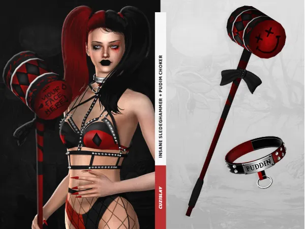 Alpha Pudim Choker Insane Sledgehammer by cuzislay - The Sims 4 Custom Content