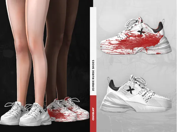 Alpha Zombie Nurse Sneakers by cuzislay - The Sims 4 Custom Content
