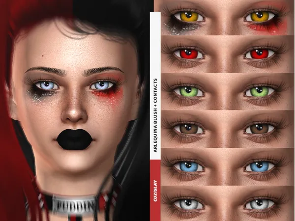 Alpha Alerquina Facemask Contacts by cuzislay - The Sims 4 Custom Content