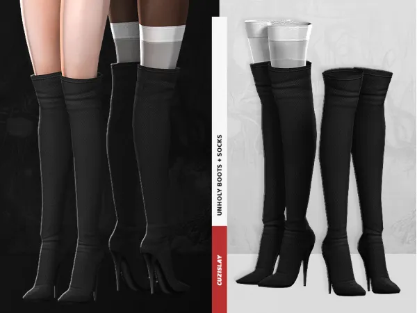 Alpha Unholy Boots by cuzislay - The Sims 4 Custom Content