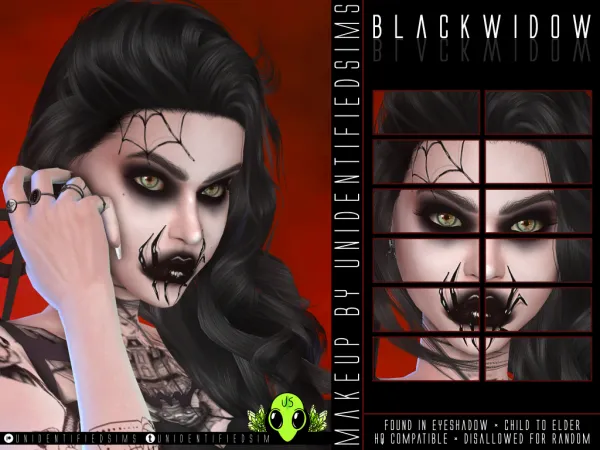 Alpha Black Widow Makeup by unidentifiedsims - The Sims 4 Custom Content