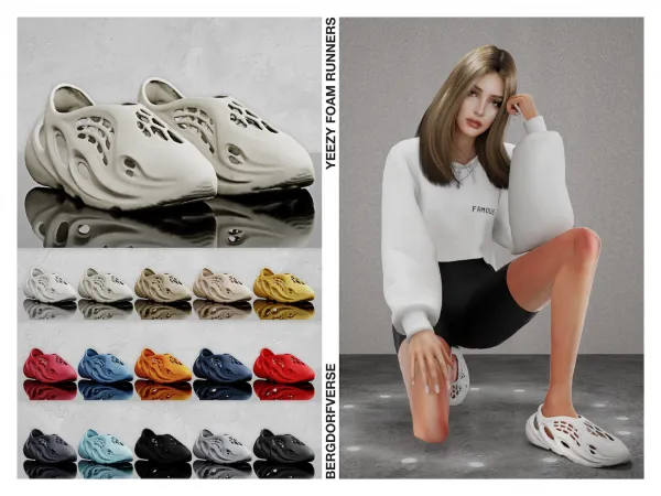 Alpha Yeezy Foam Runners by bergdorfsims - The Sims 4 Custom Content