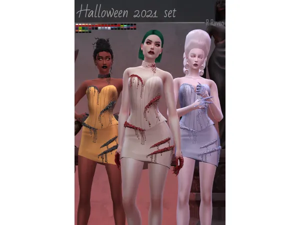 Mix Halloween 2021 set by Regina Raven - The Sims 4 Custom Content