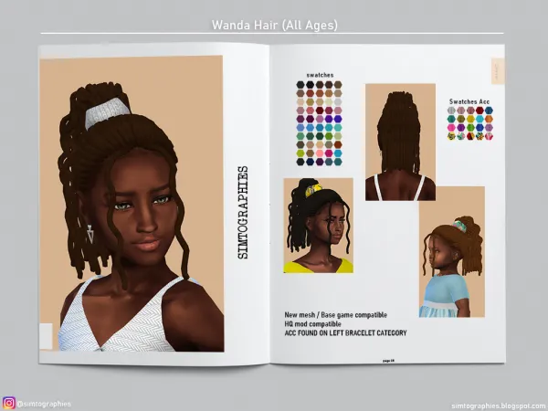Maxis Match Wanda Hair Acc by simtographies - The Sims 4 Custom Content