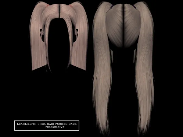Alpha LeahLillith Rhea Hair Pushed Back by phoenixsims4 - The Sims 4 custom content