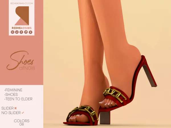 Alpha AF SHOES N018 NO SLIDER by redheadsims - The Sims 4 Custom Content