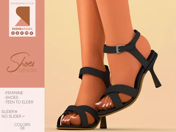 Alpha AF SHOES N020 NO SLIDER by redheadsims - The Sims 4 custom content