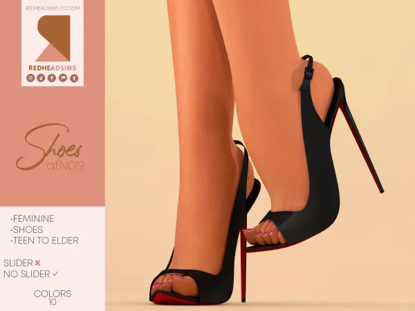 Alpha AF SHOES N019 NO SLIDER by redheadsims - The Sims 4 Custom Content
