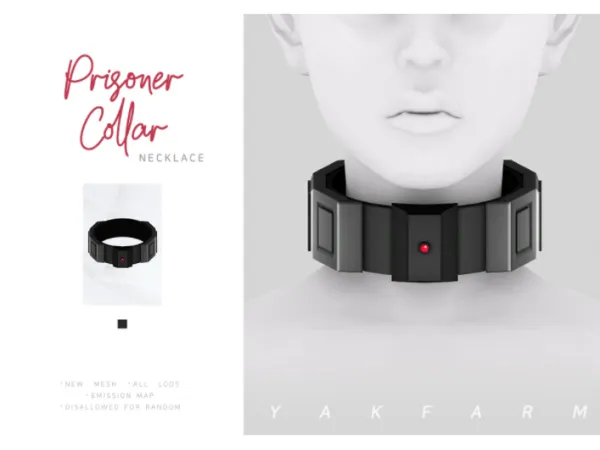 Alpha Prisioner Collar by yakfarmcreations - The Sims 4 Custom Content