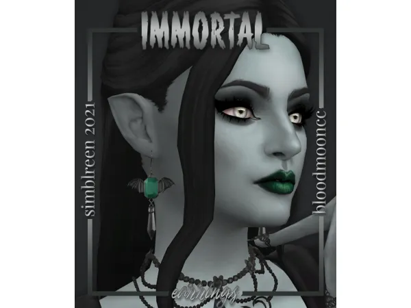Alpha Immortal Earrings SIMBLREEN 2021 by simsfinds - The Sims 4 Custom Content