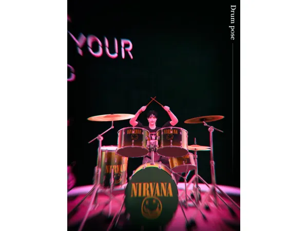 Mix [Guell] Drum pose by simsfinds - The Sims 4 Custom Content