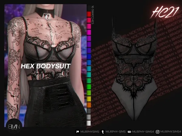 Alpha Hex Bodysuit [HC21] by bradford - The Sims 4 Custom Content
