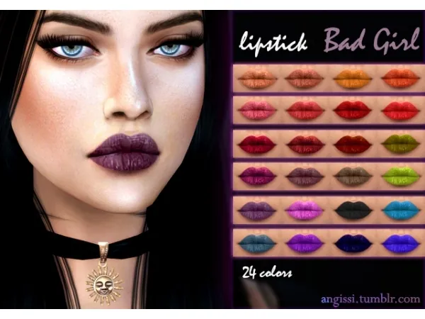 Alpha lipstick bad girl by simsfinds - The Sims 4 Custom Content