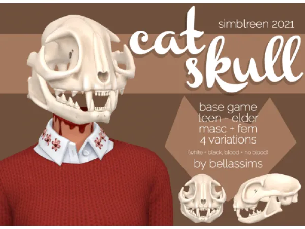 Maxis Match Simblreen 2021 Cat Skull by simsfinds - The Sims 4 Custom Content