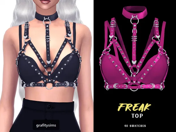 Alpha Freak Top by grafity-cc - The Sims 4 Custom Content