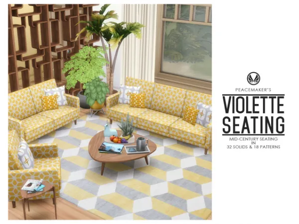 Maxis Match Violette Seating Paranormal Inspired Mid Century Seating by simsfinds - The Sims 4 Custom Content