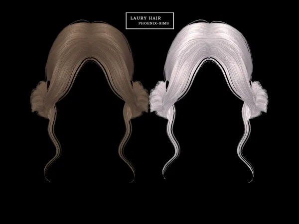 Alpha Laury Hair by phoenixsims4 - The Sims 4 Custom Content