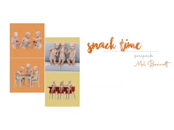 Maxis Match Snack Time Posepack by melbennett - The Sims 4 Custom Content