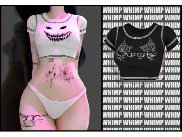 Alpha Y2kTop Whimp 1337 by whimp - The Sims 4 Custom Content