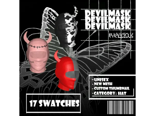 Alpha devil mask by pyxalicious - The Sims 4 Custom Content