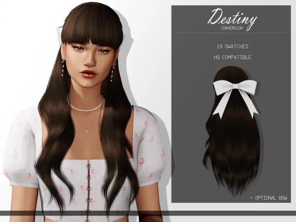 Alpha Anto Destiny Hair Conversion by luminescent - The Sims 4 Custom Content