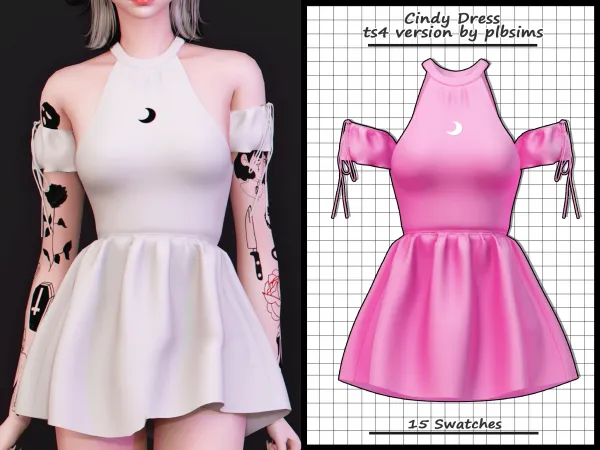 Alpha Cindy Dress by plbsims - The Sims 4 Custom Content