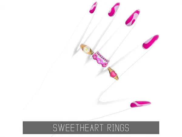 Alpha SWEETHEART RINGS by simsfinds - The Sims 4 Custom Content