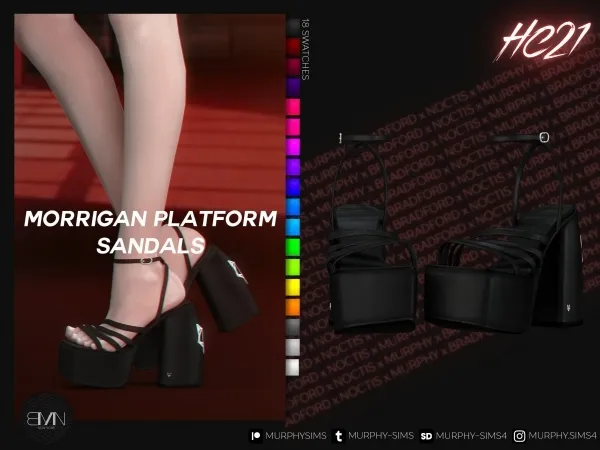 Alpha Morrigan Platform Sandals [HC21] by bradford - The Sims 4 Custom Content