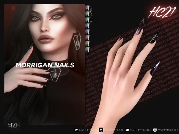Alpha Morrigan Nails [HC21] by bradford - The Sims 4 Custom Content