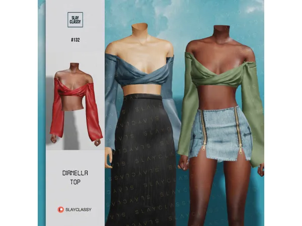 Alpha SC132 KLARA TOP by slayclassy - The Sims 4 Custom Content