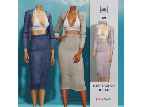Alpha SC132 DANIELLA TOP CARDI by slayclassy - The Sims 4 Custom Content