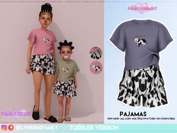 Alpha LYNXsimzfamily pjs for toddler by lynxsimz - The Sims 4 Custom Content