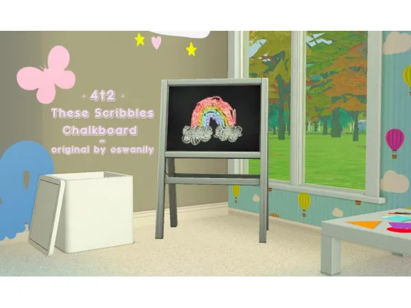 4t2 These Scribbles Chalkboard by OswaNily - The Sims 2 Custom Content