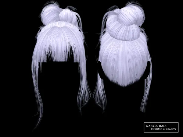 Alpha phoenix x grafity Dahlia Hair by phoenixsims4 - The Sims 4 Custom Content