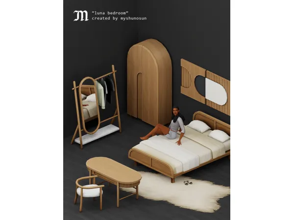 Maxis Match LUNA BEDROOM by simsfinds - The Sims 4 Custom Content