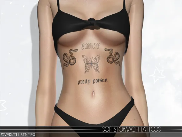 Mix Sofi stomach tattoos by overkillsimmer - The Sims 4 Custom Content