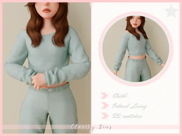 Alpha Elen Sweater Child by clarity-sims - The Sims 4 Custom Content