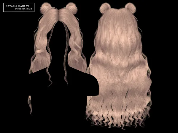 Alpha Natalia Hair V1 - The Sims 4 Custom Content